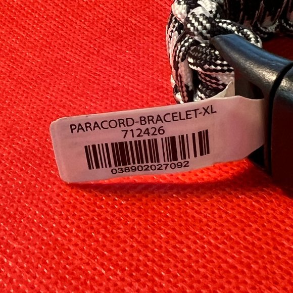 Black and White XL Paracord Bracelet 10.5 Inches - Picture 2 of 5